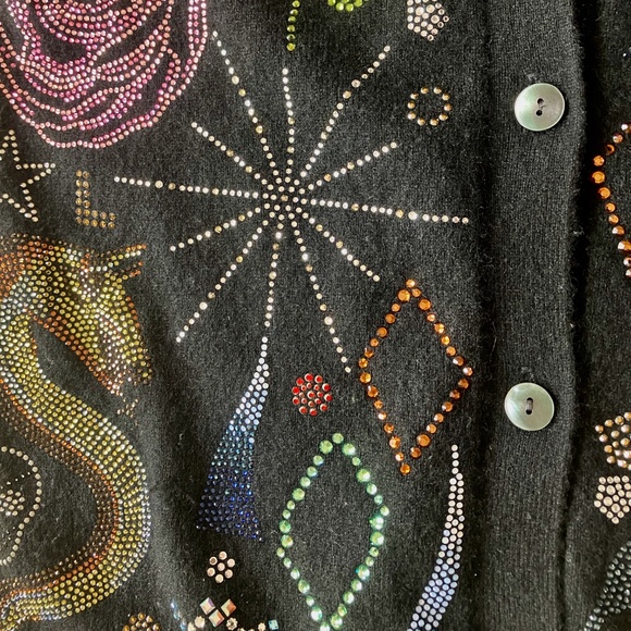 Libertine Embellished Sparkly Cashmere Black Cardigan M L - Picture 4 of 9